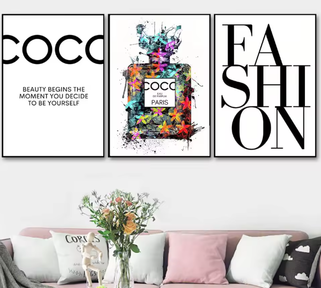 Premium Wall Art - Black Coco Range (Multiple Sizes Available)