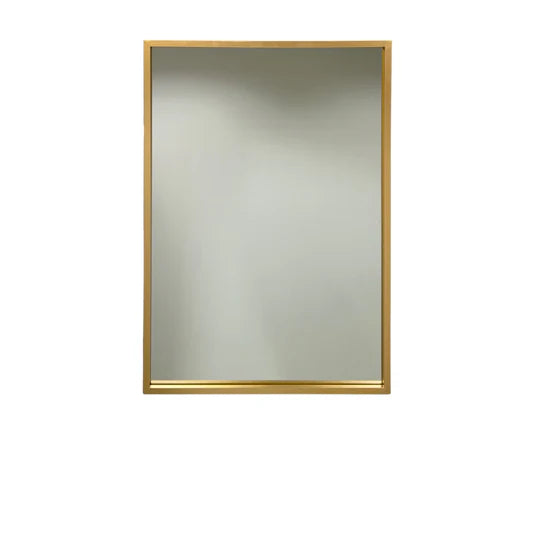 Golden Edge: Modern Rectangular Wall Mirror