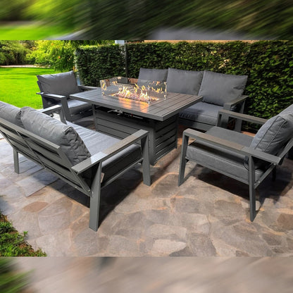 The Oxford Luxury 3+2+1+1 Garden Set With Fire Pit Table