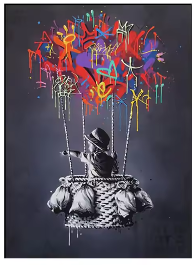 Premium Wall Art - Abstract Banksy: Dreams in Colour (Multiple Sizes Available)
