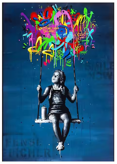 Premium Wall Art - Abstract Banksy: Dreams in Colour (Multiple Sizes Available)