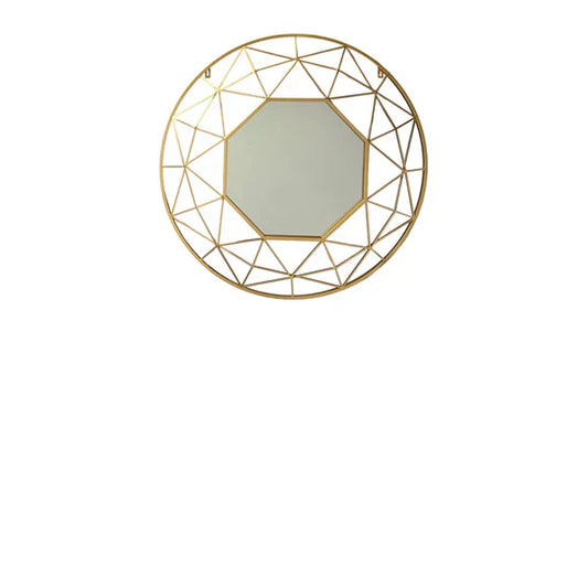 Golden Gem: Geometric Wall Mirror