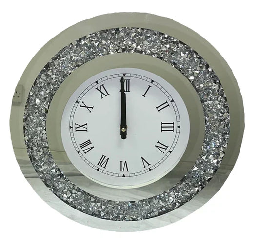 Celestial Spark: Crystal Round Wall Clock