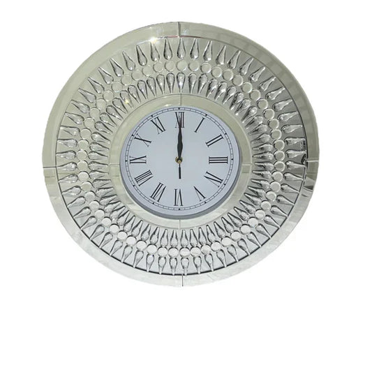 Crystal Halo: Roman Numeral Mirrored Wall Clock