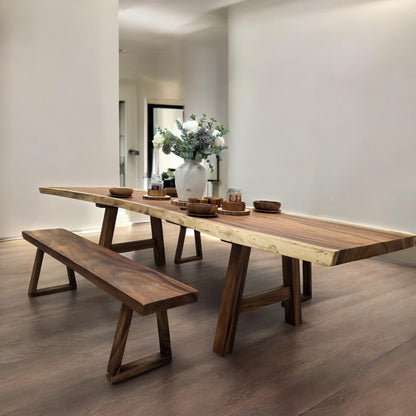 300cm x 88cm Live Edge East Indian Walnut Dinning Table