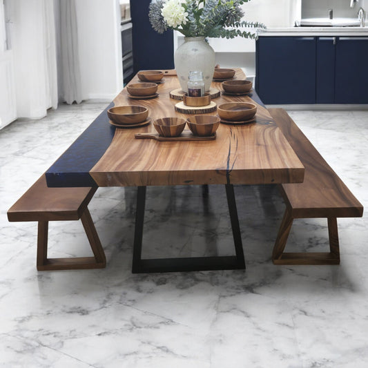 239cm x 91cm Live Edge East Indian Walnut Dinning Table